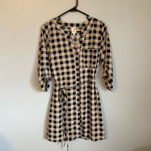 Pink Owl Plaid Dress